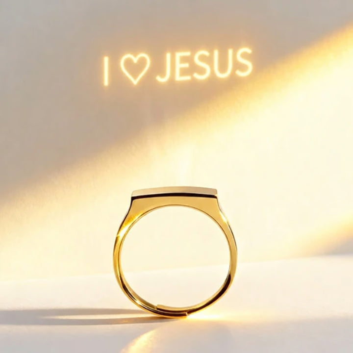 "I LOVE JESUS" Creative Electroplated Ring