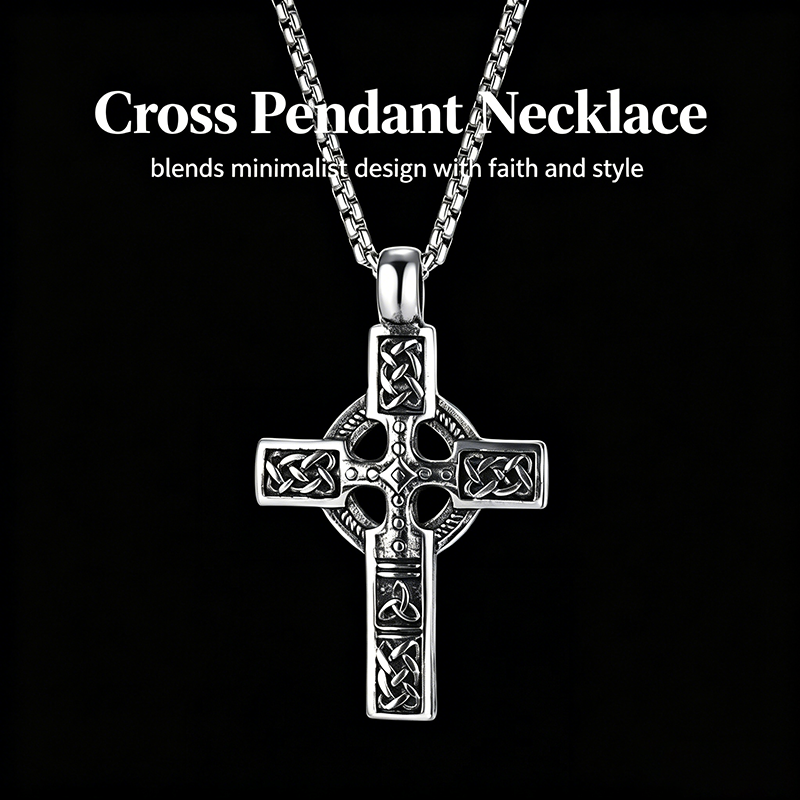 Cut-out cross pendant necklace