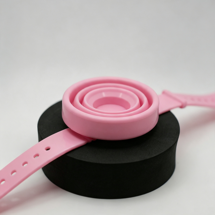 Wrist-worn folding water bottle