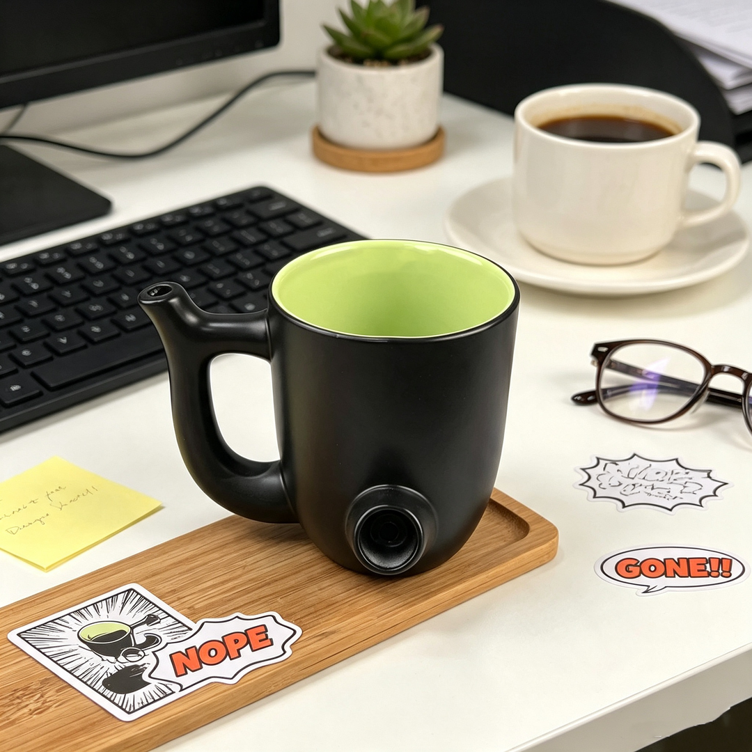 Double-walled ceramic pipe cup