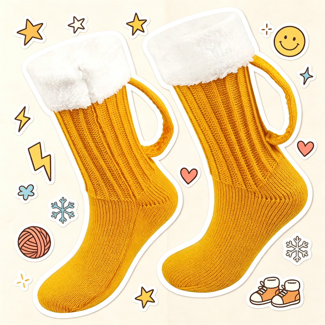 Chunky wool beer socks