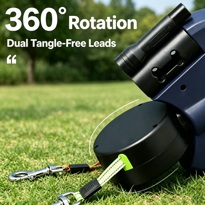 One-to-two automatic telescopic traction rope