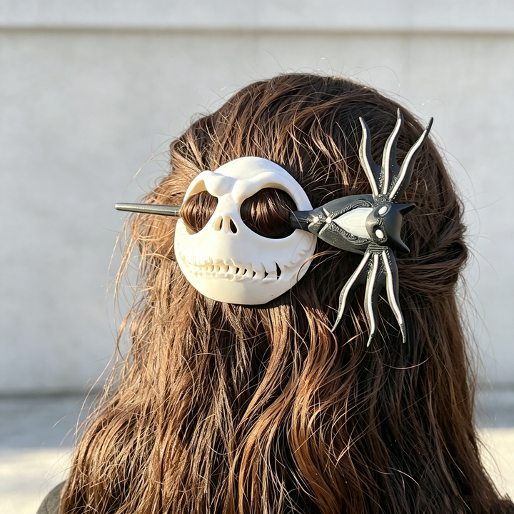 eerie skull mask hair clip