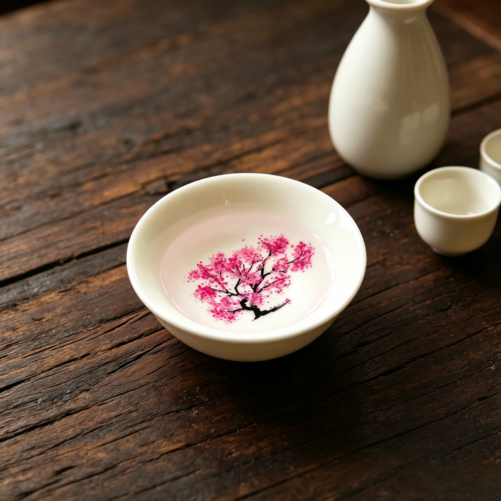 Hot and cold dual-color peach blossom cup