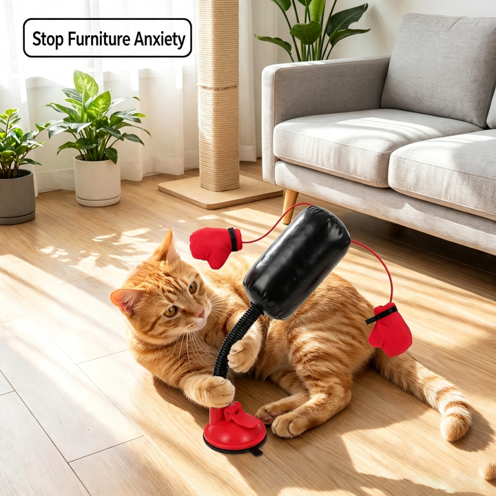Cat punching bag suction cup