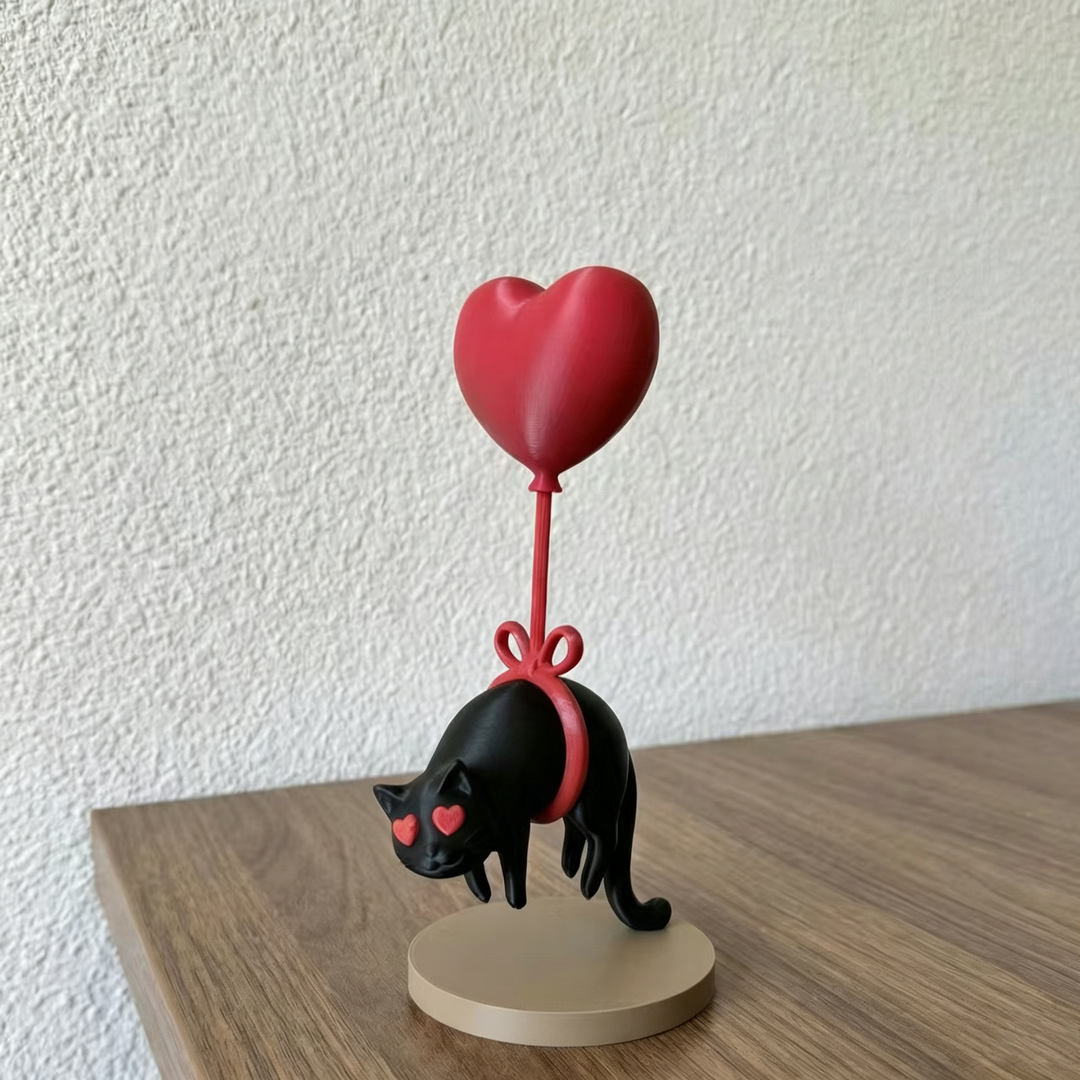 Floating Black Cat Desktop Ornament