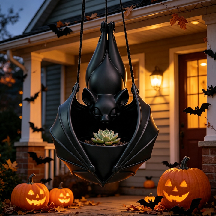 Upside‑Down Bat Hanging Planter