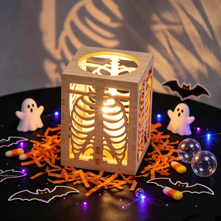 Halloween skull rib projection lampshade