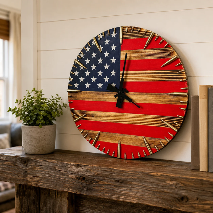Handmade round wall clock