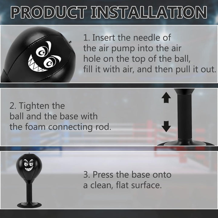Desktop boxing punching bag with suction cup