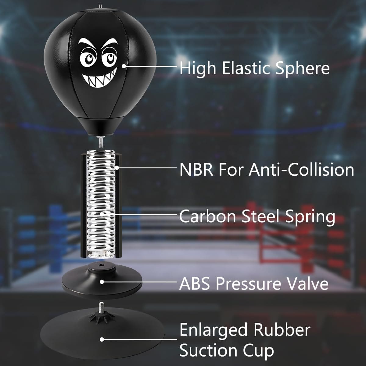 Desktop boxing punching bag with suction cup