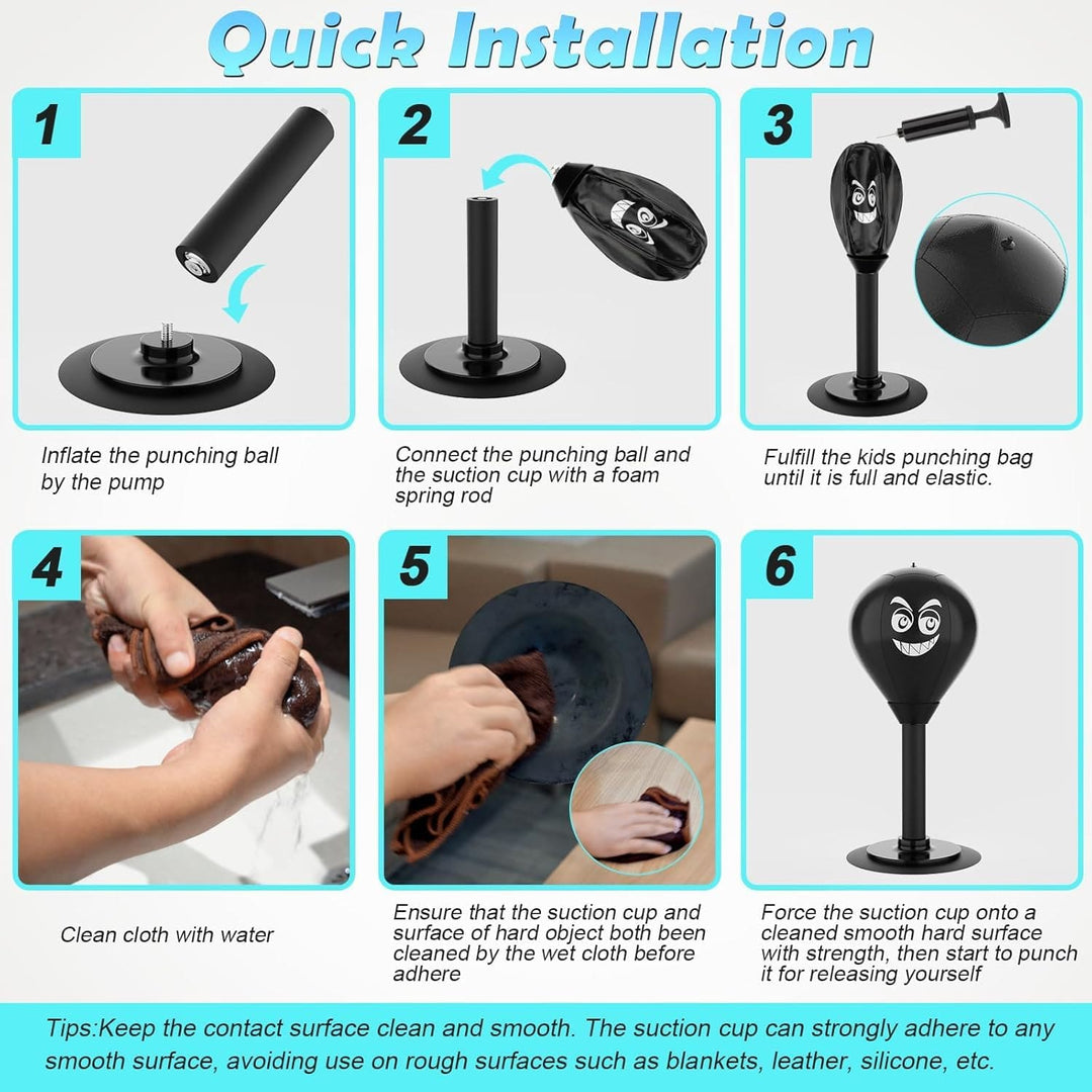 Desktop boxing punching bag with suction cup