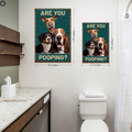 Fun bathroom wall art - “Are You Pooping?” Three Dogs Canvas