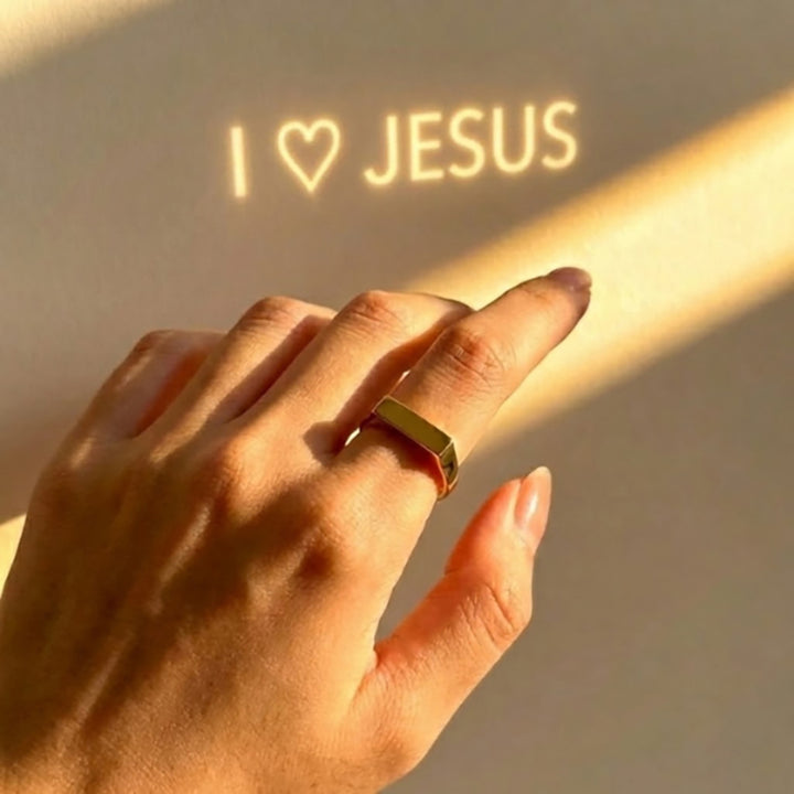 "I LOVE JESUS" Creative Electroplated Ring