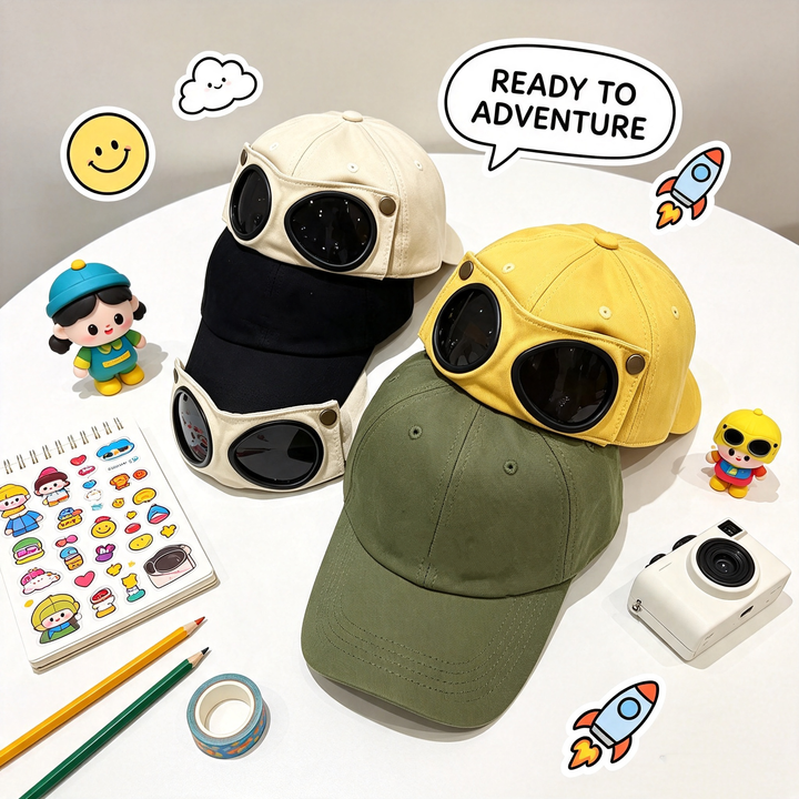 Cute aviator glasses baseball cap