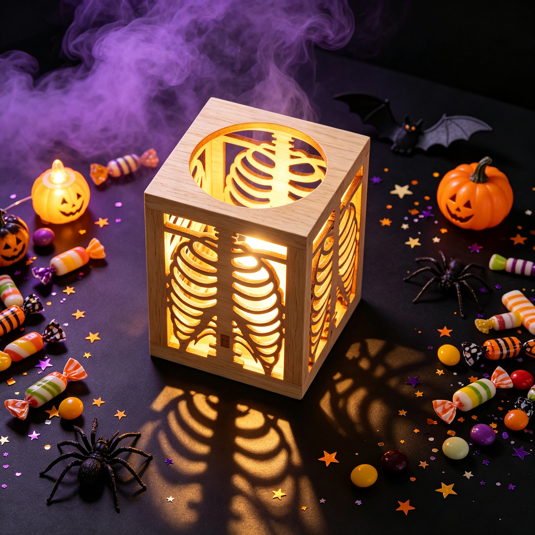 Halloween skull rib projection lampshade