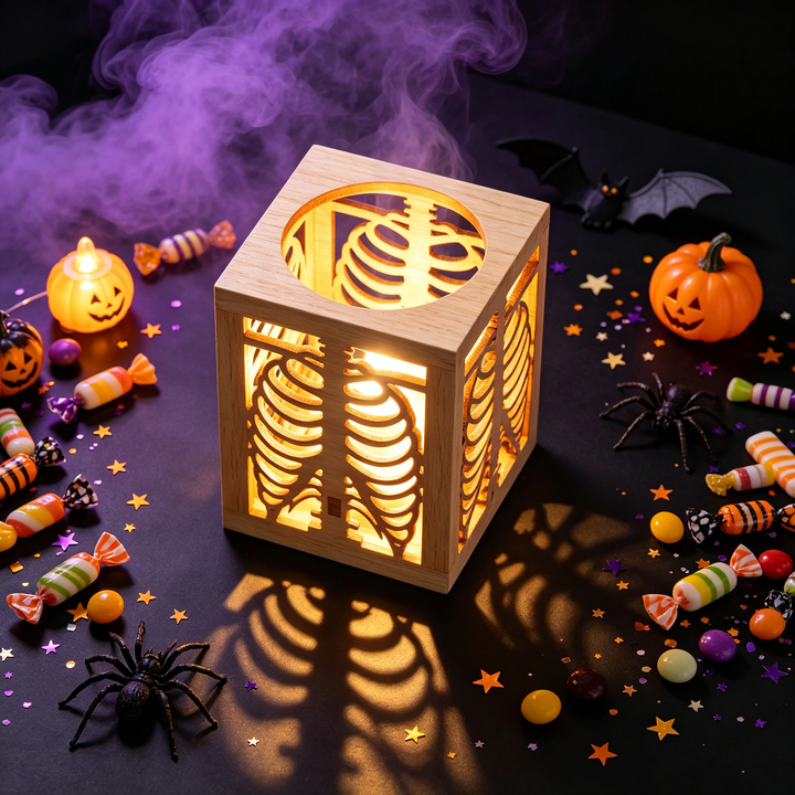 Halloween skull rib projection lampshade