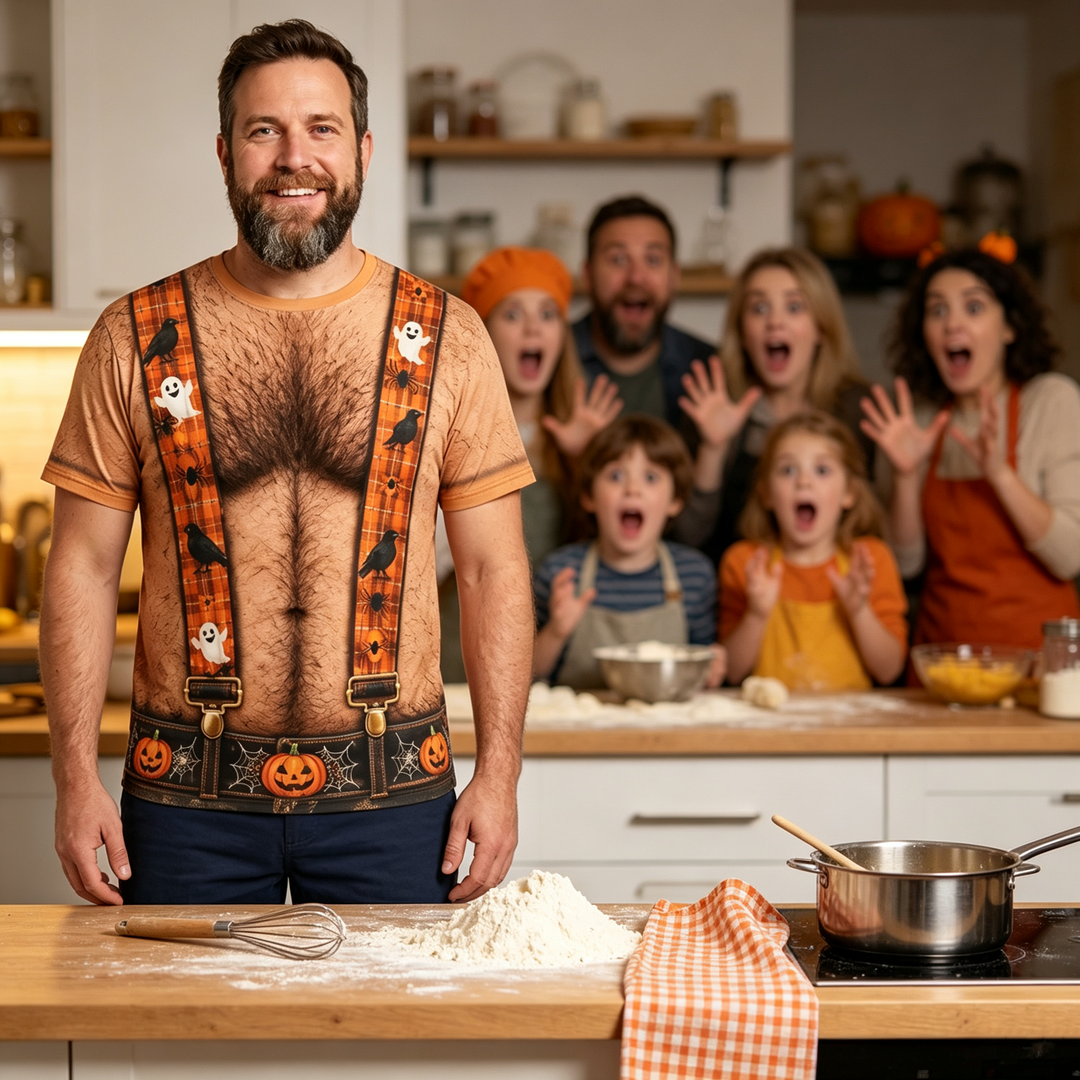 Halloween overalls with a big belly short sleeve