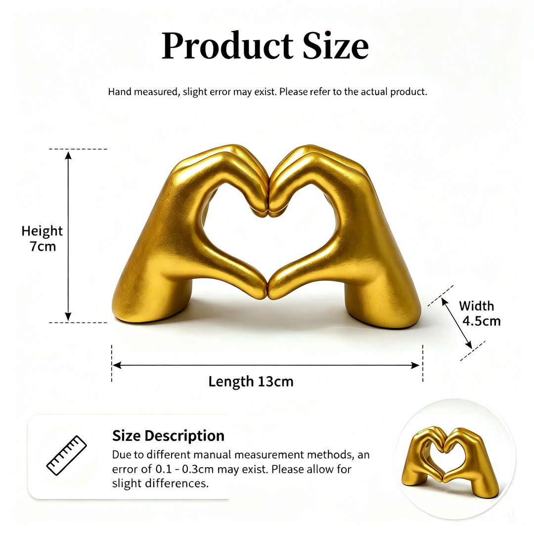 Heart-shaped hand ornament