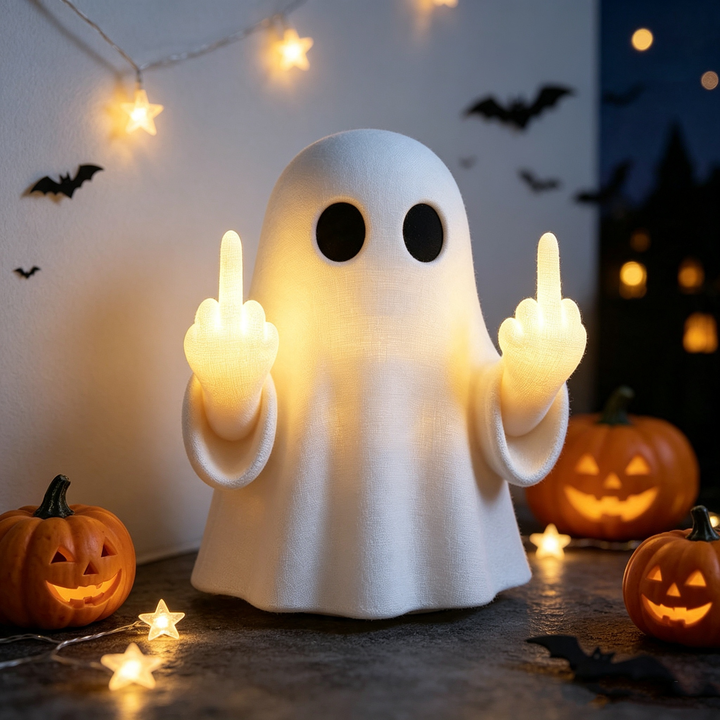 Ghostly middle finger glowing night light