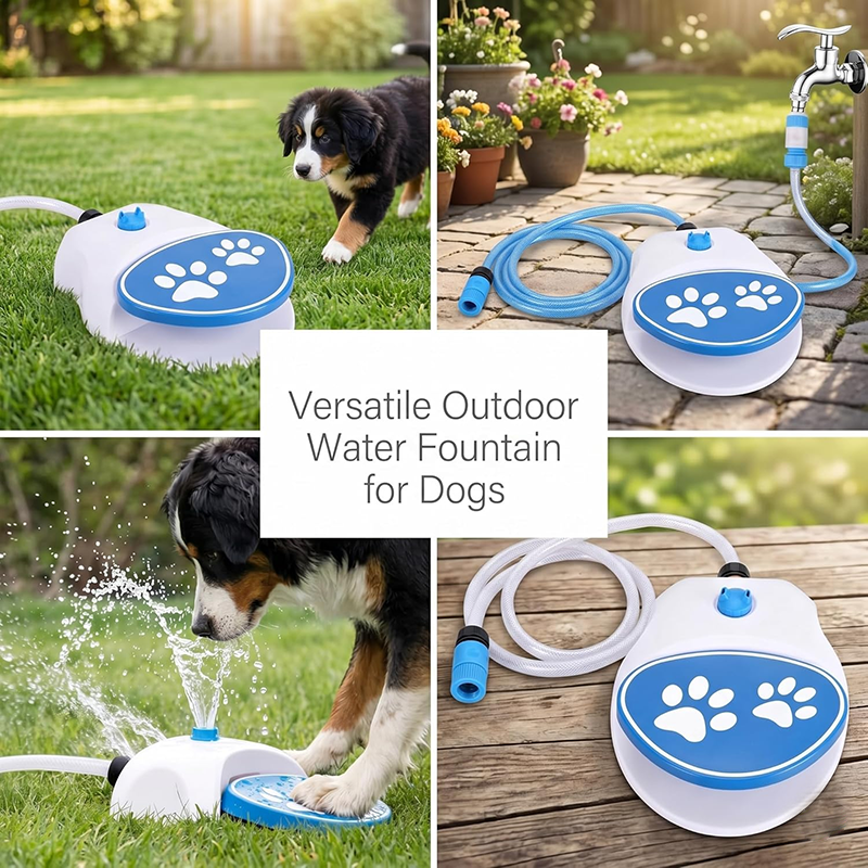 Outdoor Foot-Activated Dog Water Sprinkler