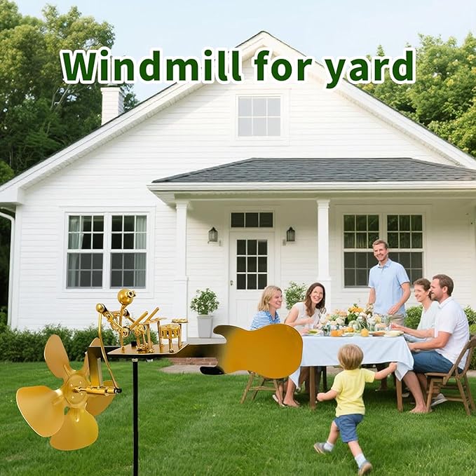 Handmade Metal Drummer Windmill