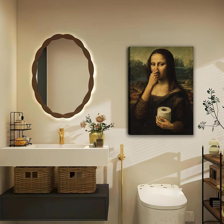 Fun bathroom canvas wall art
