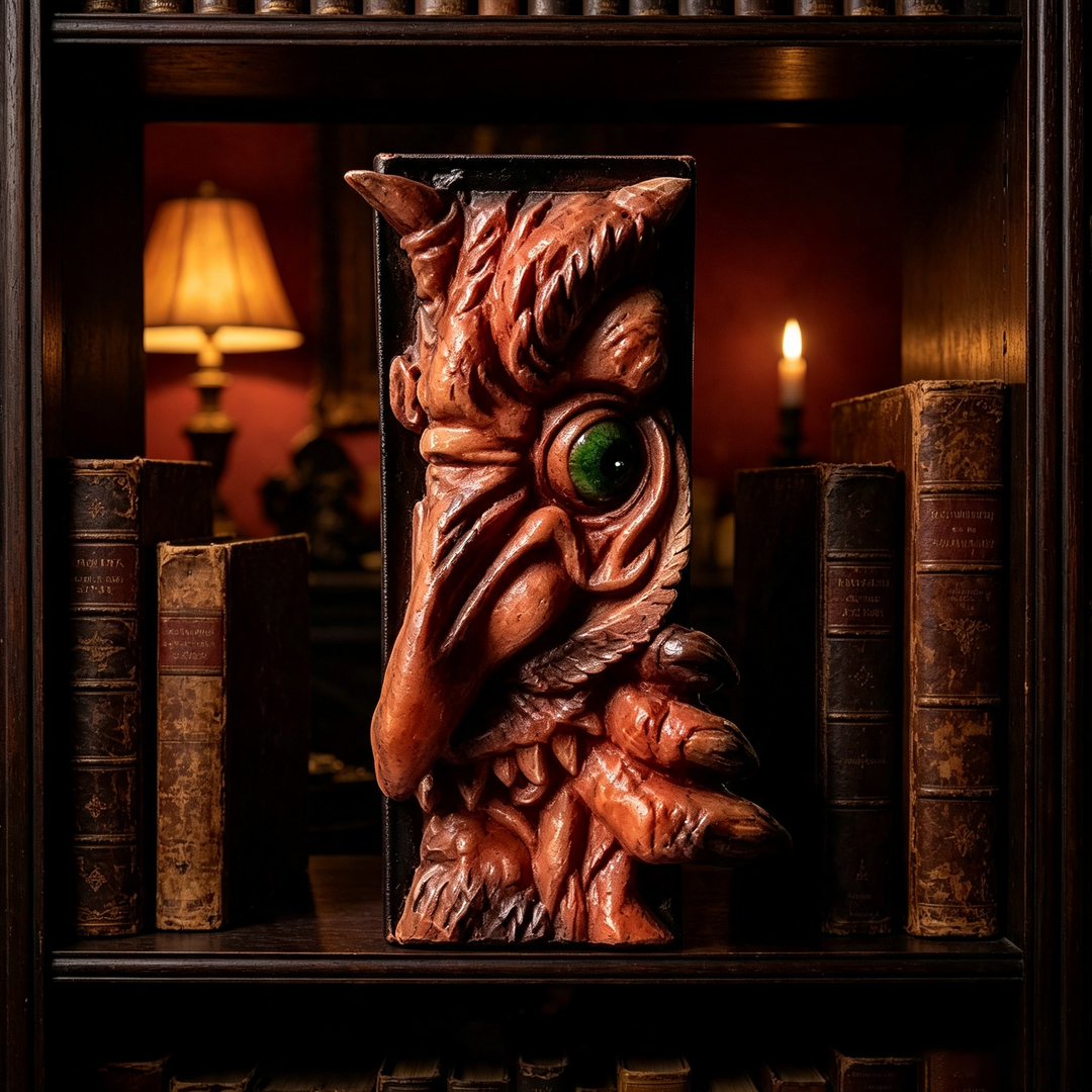 Gothic monster peeping bookend