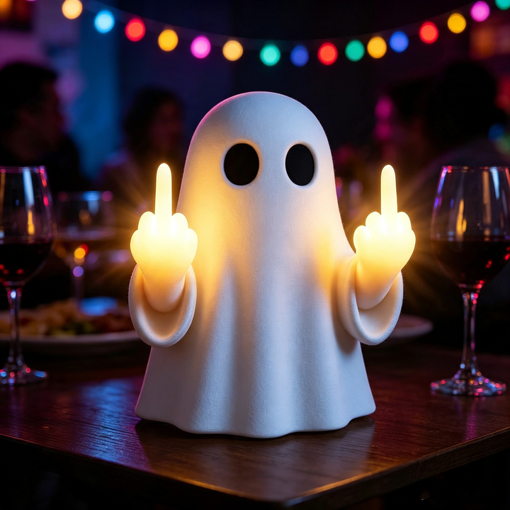 Ghostly middle finger glowing night light