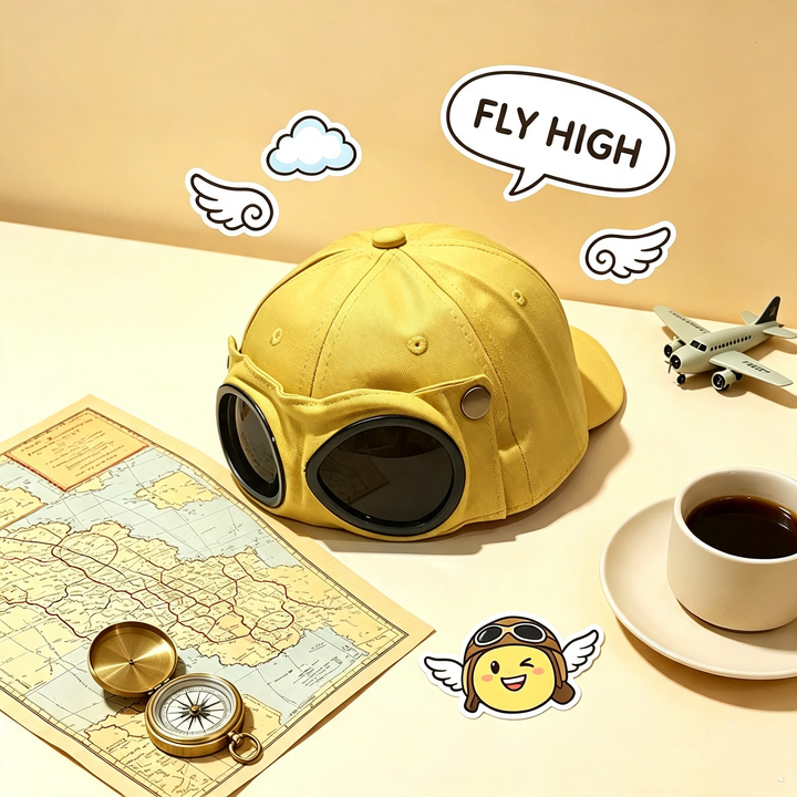 Cute aviator glasses baseball cap