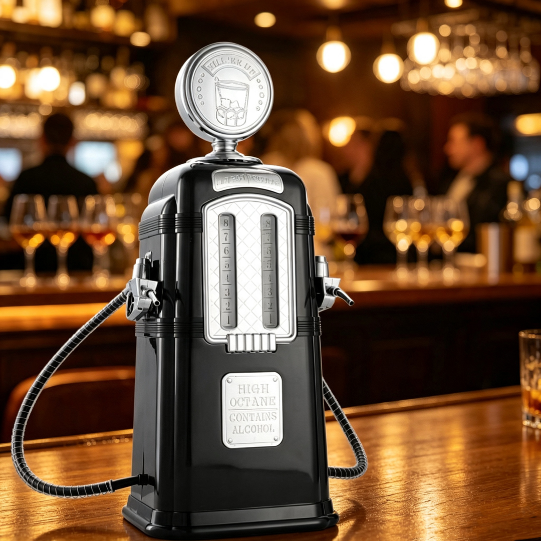 Vintage Gas Pump Dual‑Nozzle Liquor Dispenser