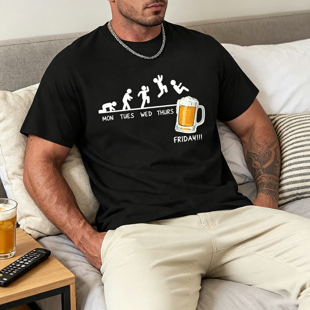 Funny short-sleeved shirts during beer time