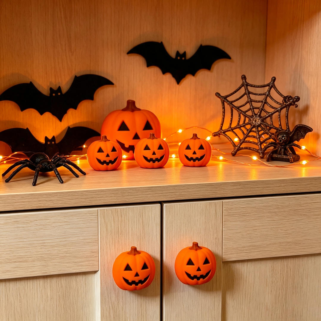 Pumpkin doorknob gloves