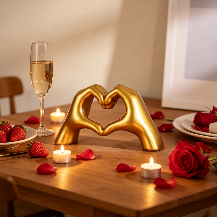 Heart-shaped hand ornament
