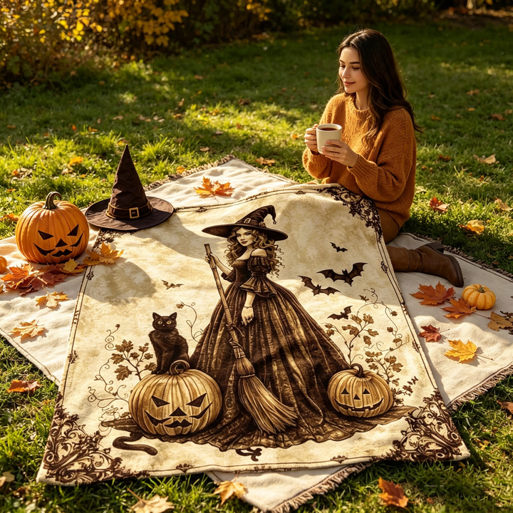 Witch Print Flannel Blanket