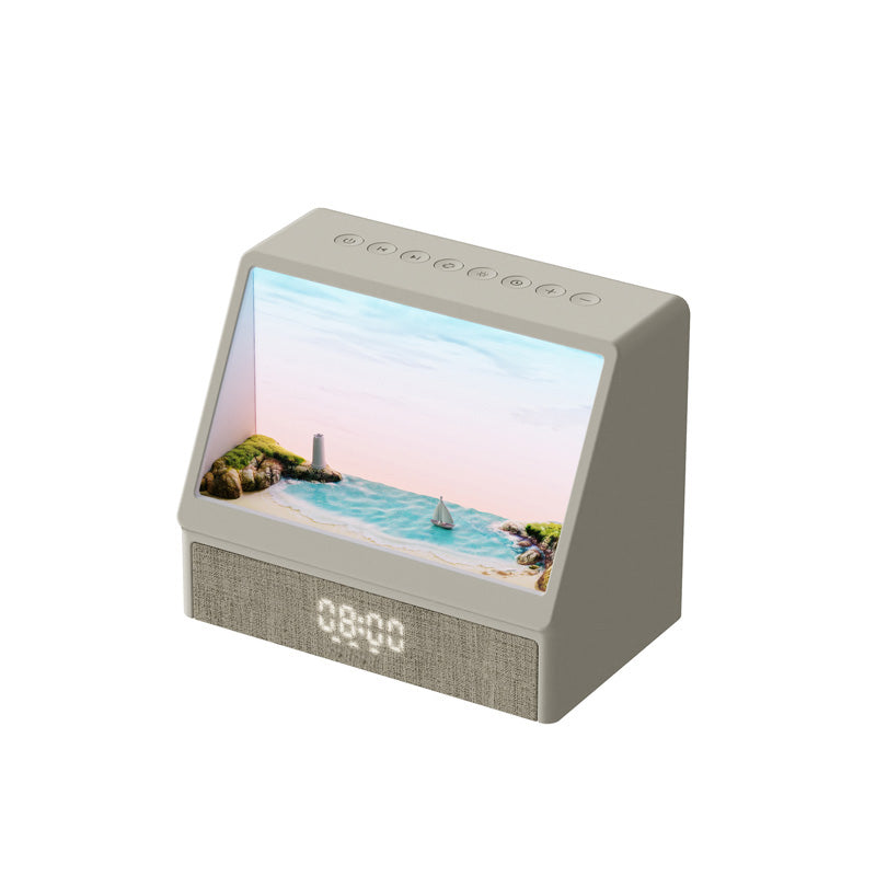 Simulated sunrise wake-up light alarm clock