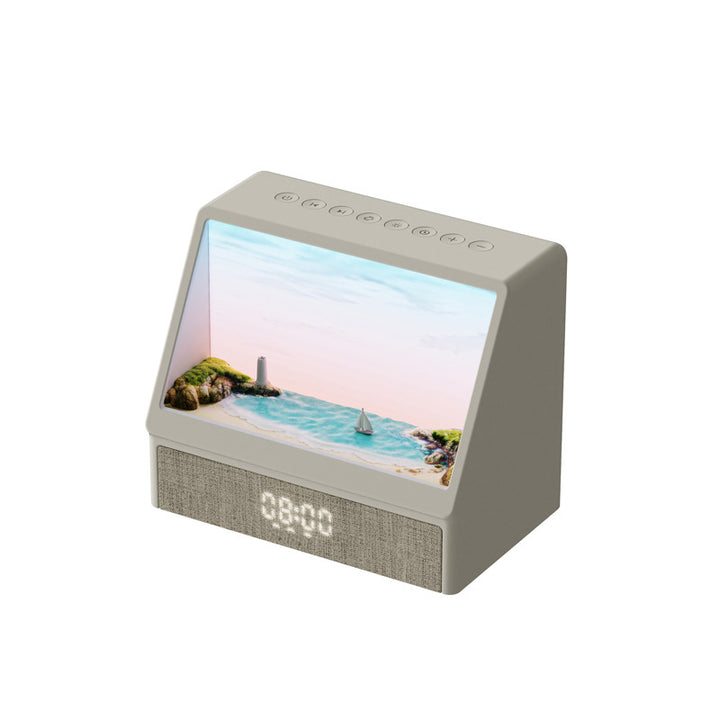 Simulated sunrise wake-up light alarm clock