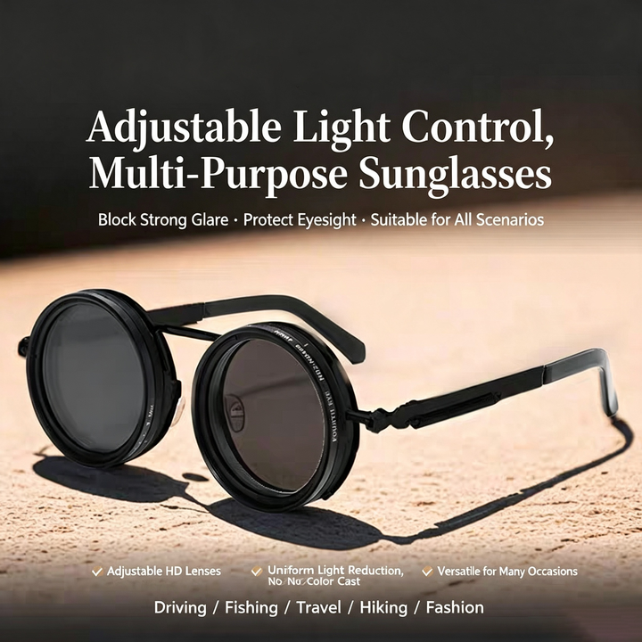 Retro round polarized glasses