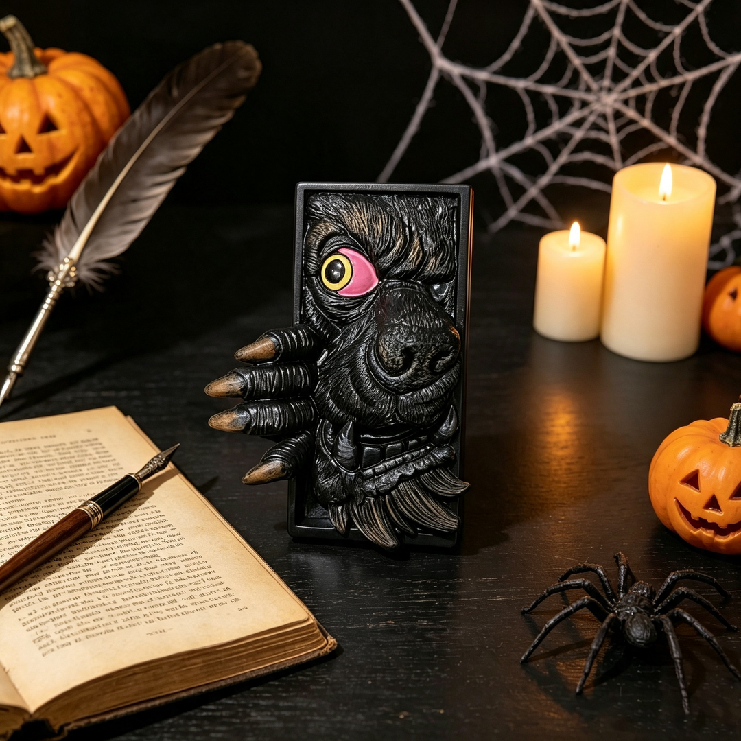 Gothic monster peeping bookend
