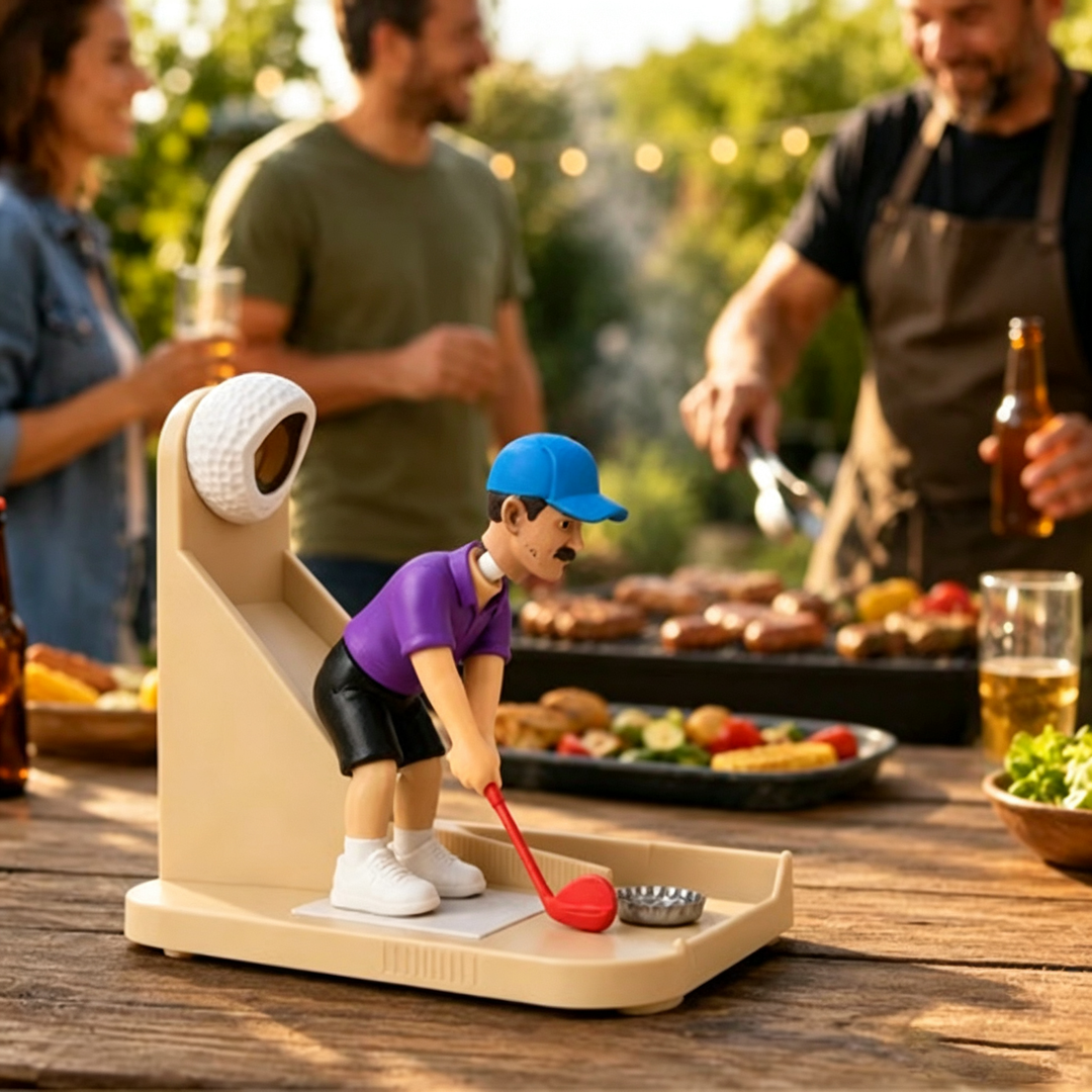 Mini golf club bottle opener