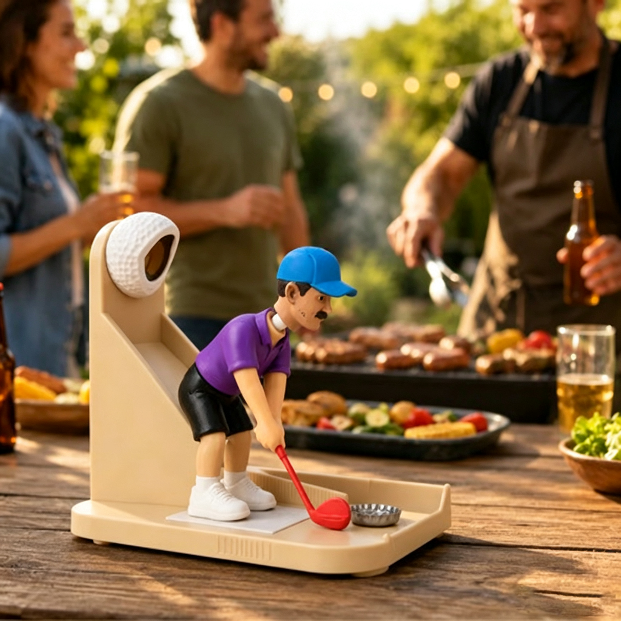 Mini golf club bottle opener