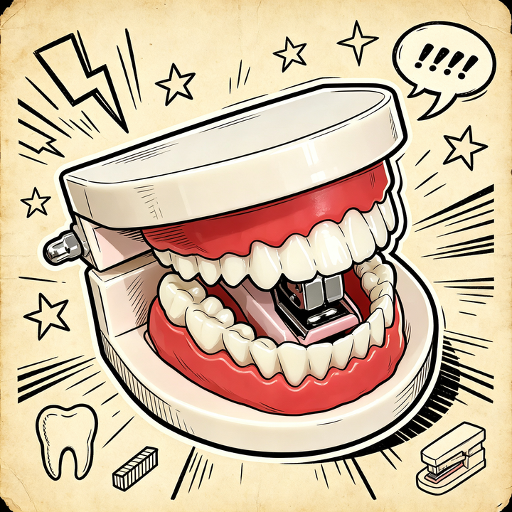 Funny denture stapler creative ornament