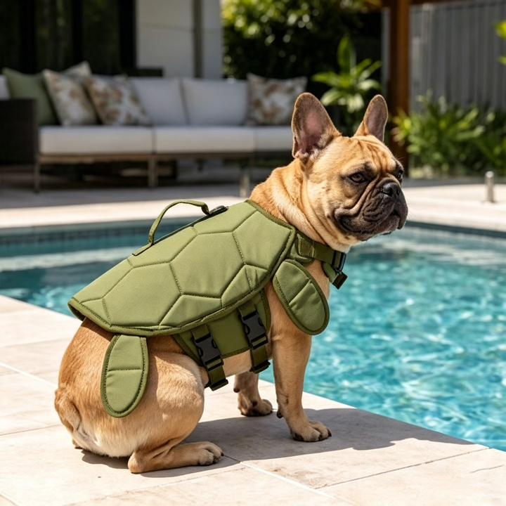 Turtle-shaped pet life jacket