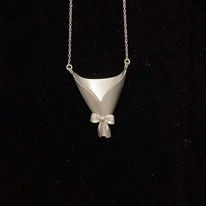 Floral Bouquet Pendant Necklace &amp; Brooch for Women