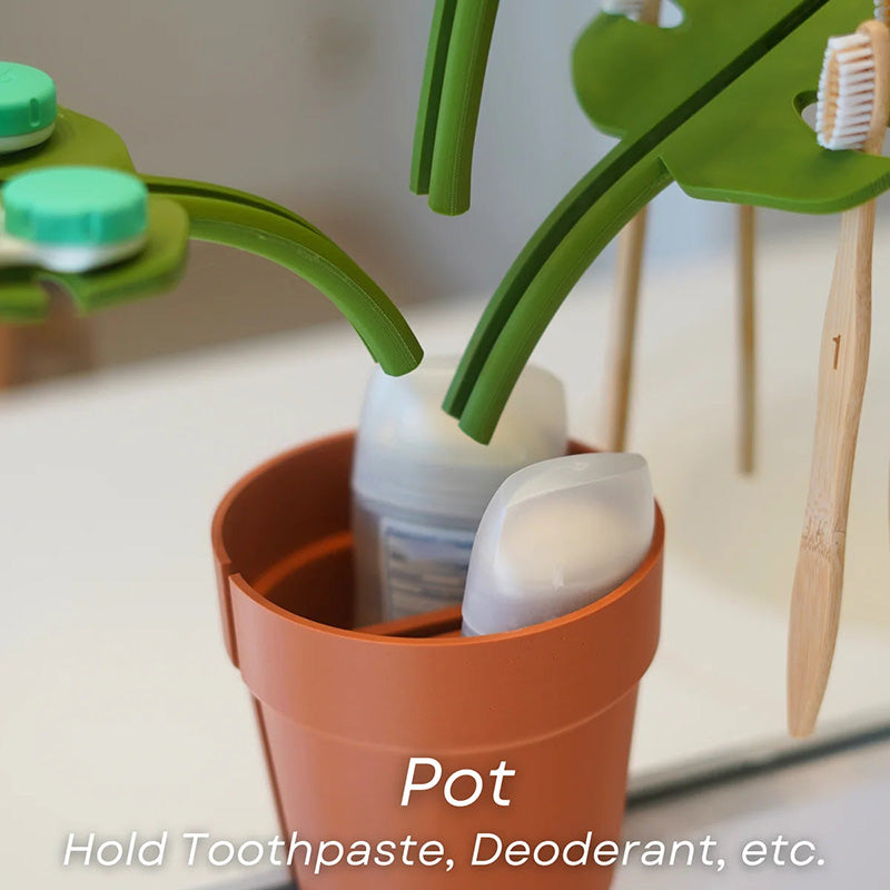 Monstera Plant Bathroom Storage Shelf