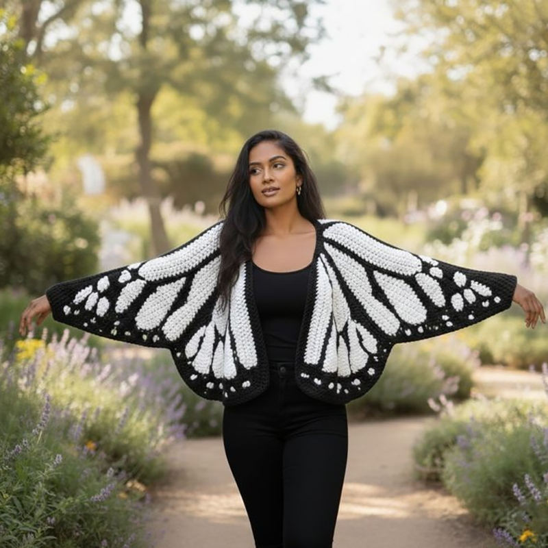 Handmade Butterfly Cardigan Shawl