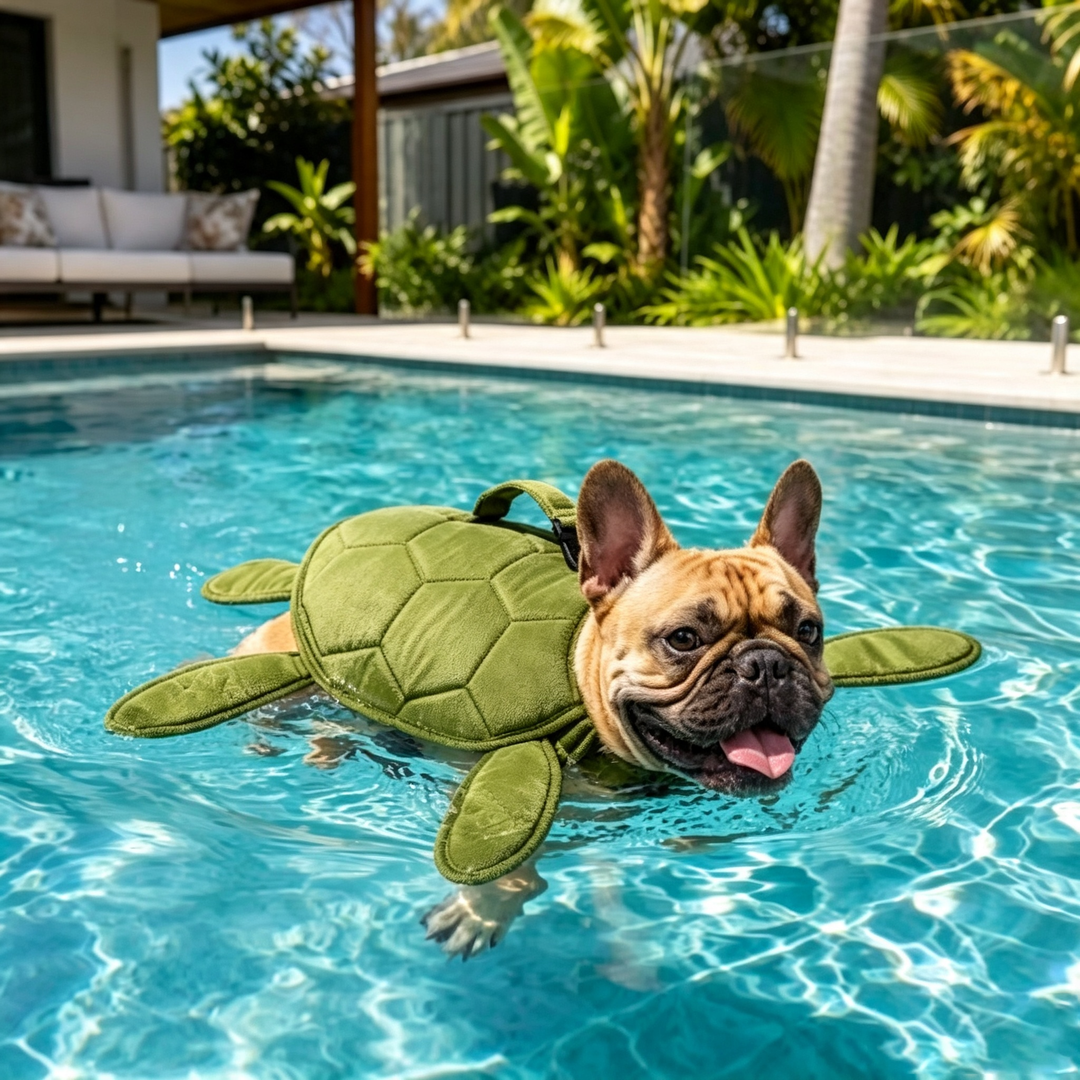 Turtle-shaped pet life jacket