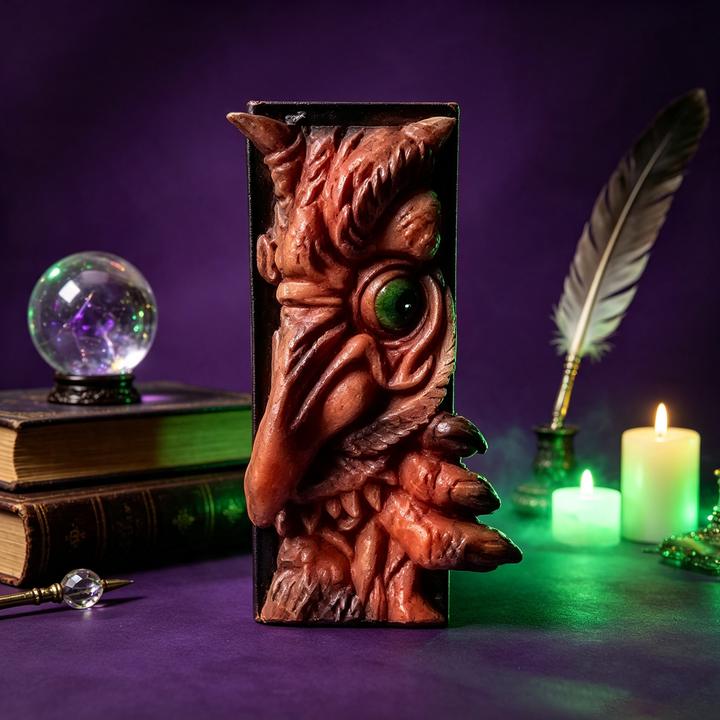 Gothic monster peeping bookend