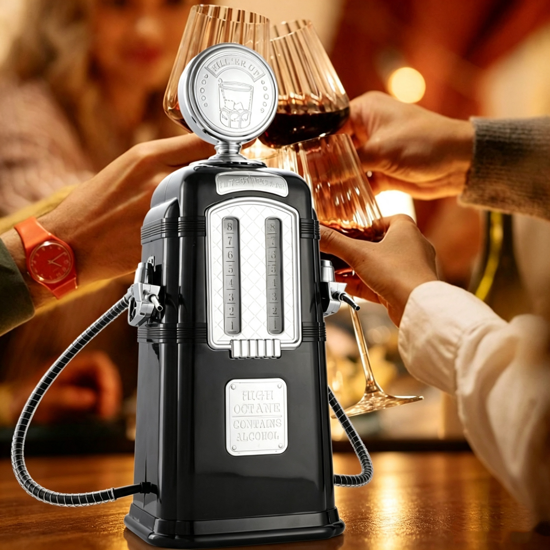 Vintage Gas Pump Dual‑Nozzle Liquor Dispenser