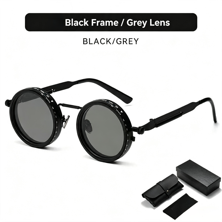 Retro round polarized glasses